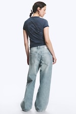 Notus Blue - Light Blue - Missy Low Rise Loose Straight Jeans - 4