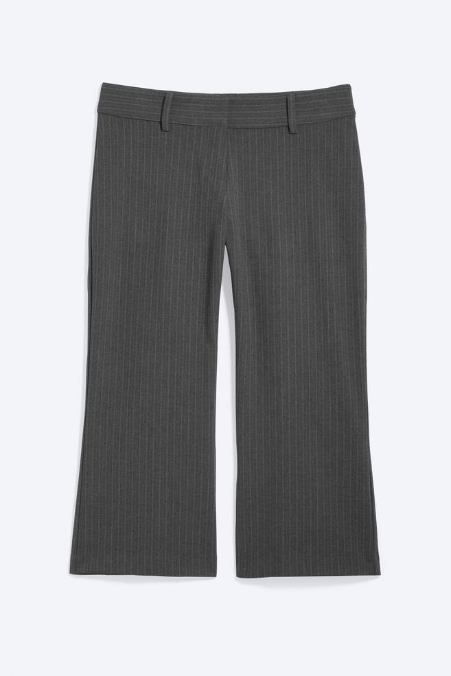 Flared Capri-Anzughose - Dunkelgrau mit Nadelstreifen/Dunkelblau - 1