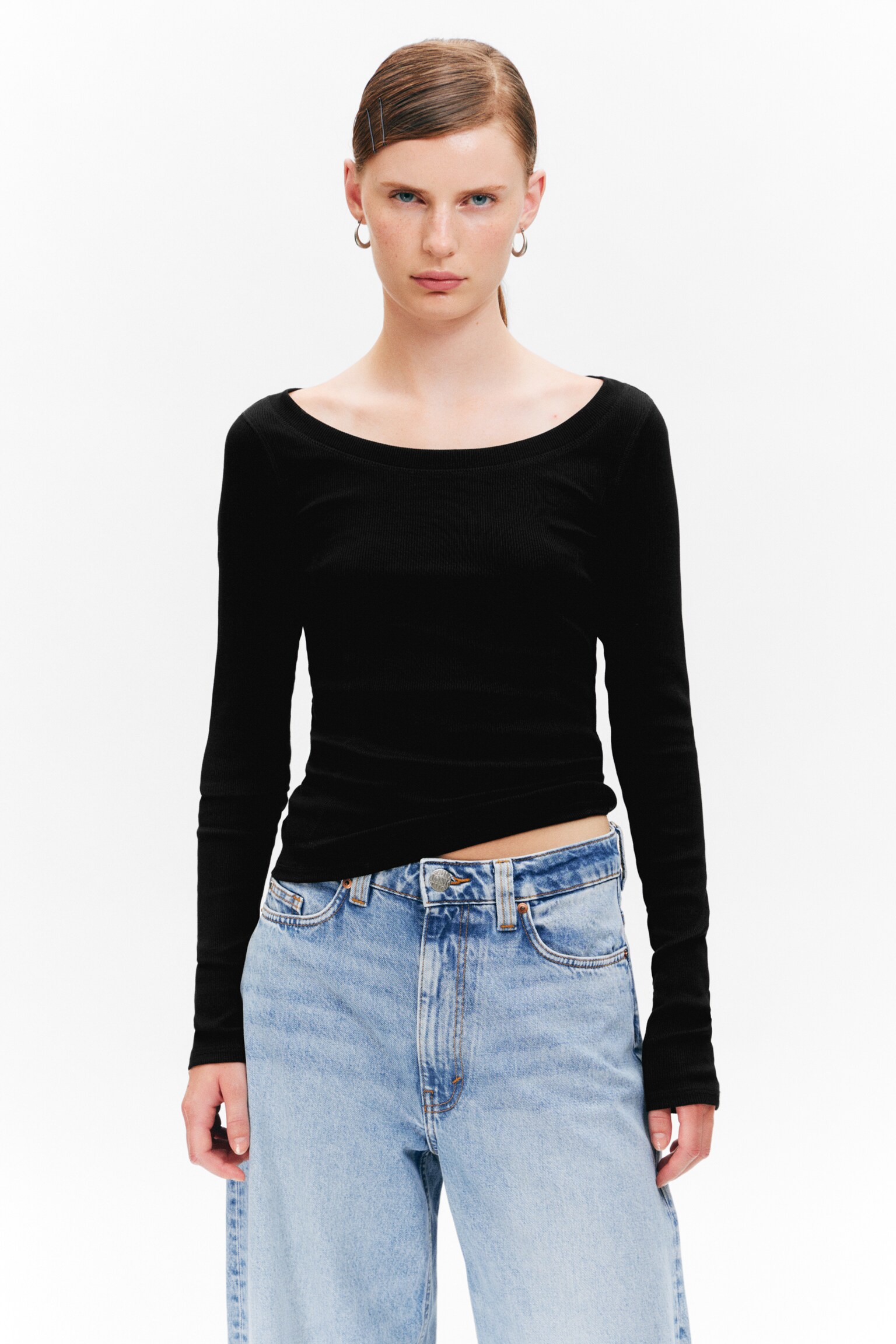 Langærmet Mesh Top - Sort/Yellow Blurred Stains/Støvet pink/Pink Blurred Stains - 3