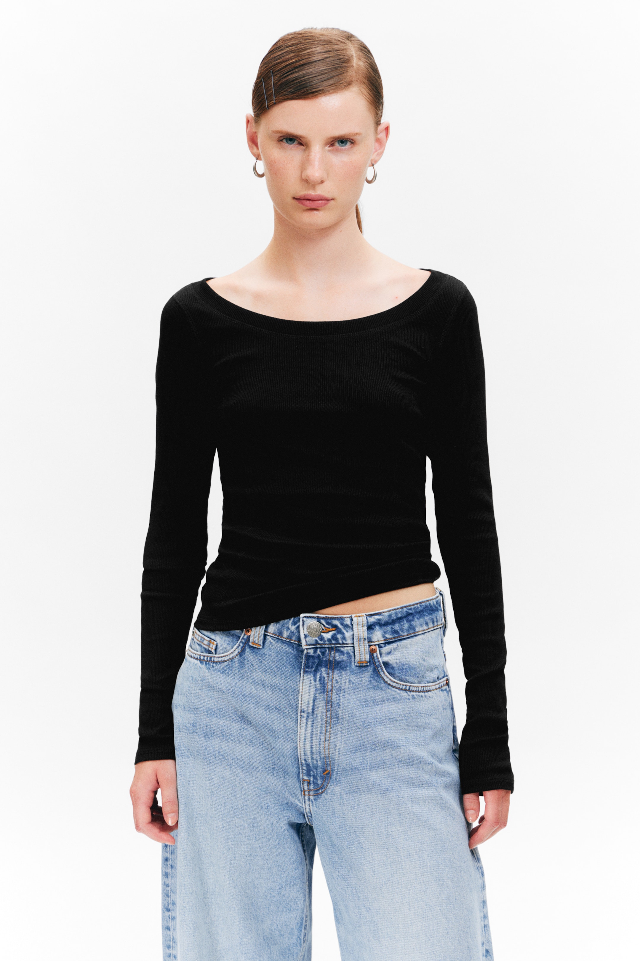 Grösseres Bild ansehen: Langärmeliges Mesh-Top - Schwarz - DAMEN | H&M CH 2