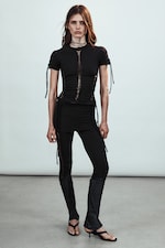 Black - Slim Fit Knot Tee - 2