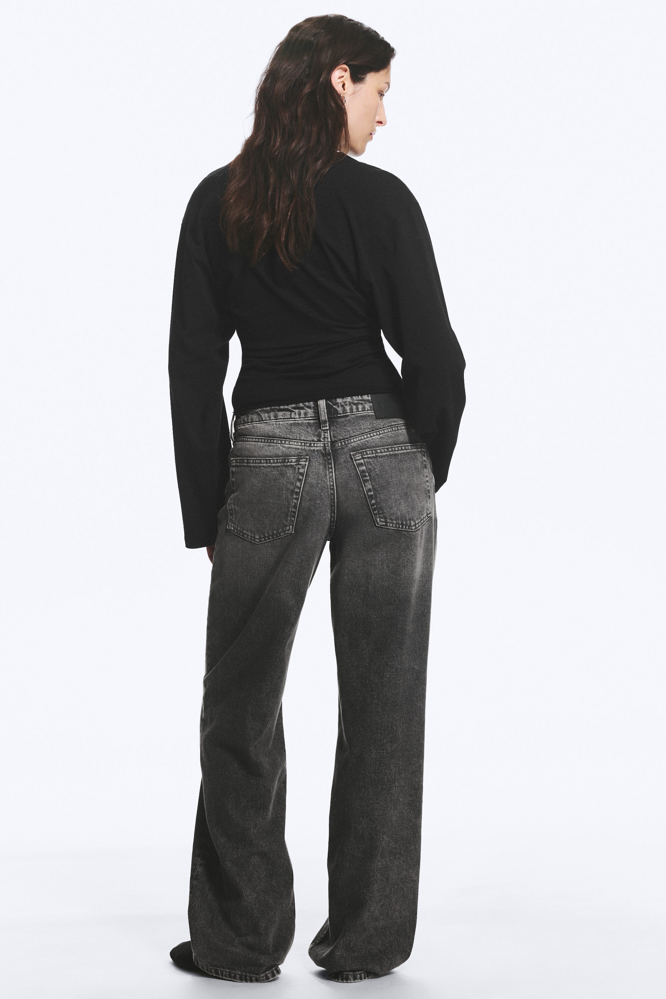 Redondo Black - Svart - Ample jeans med lavt liv, vide ben og løs passform - 5