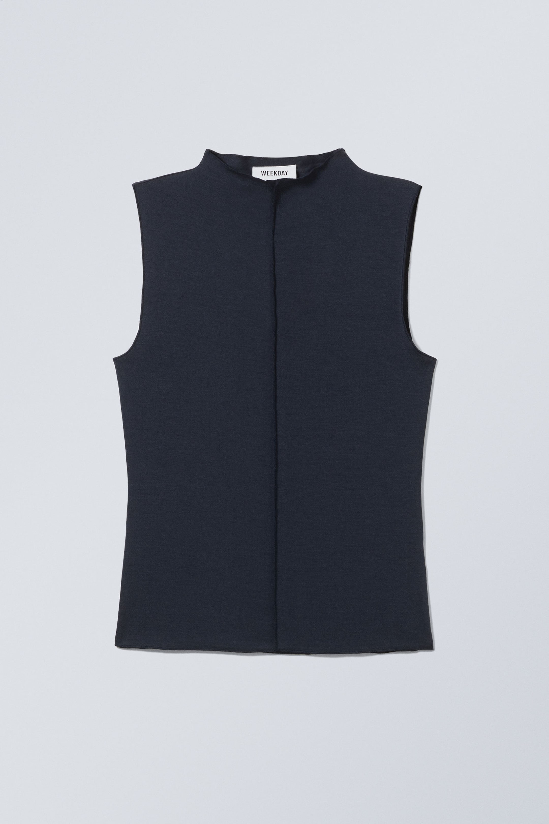 Dark Blue - Soft Mock Neck Top - 0