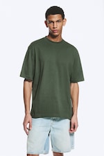 Dunkelgrün - Locker geschnittenes T-Shirt - 0