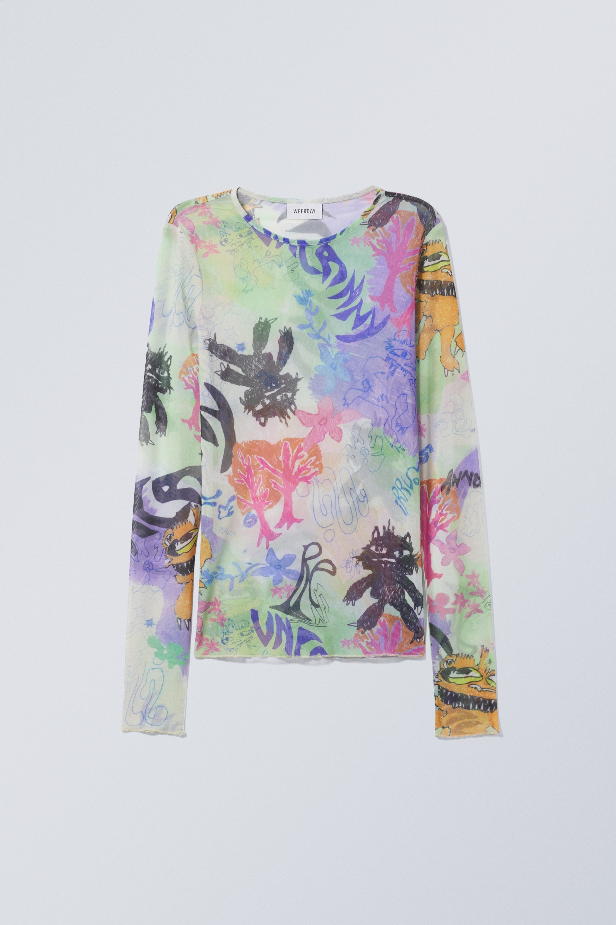 Monster - Langarmshirt Blur mit Print - 0