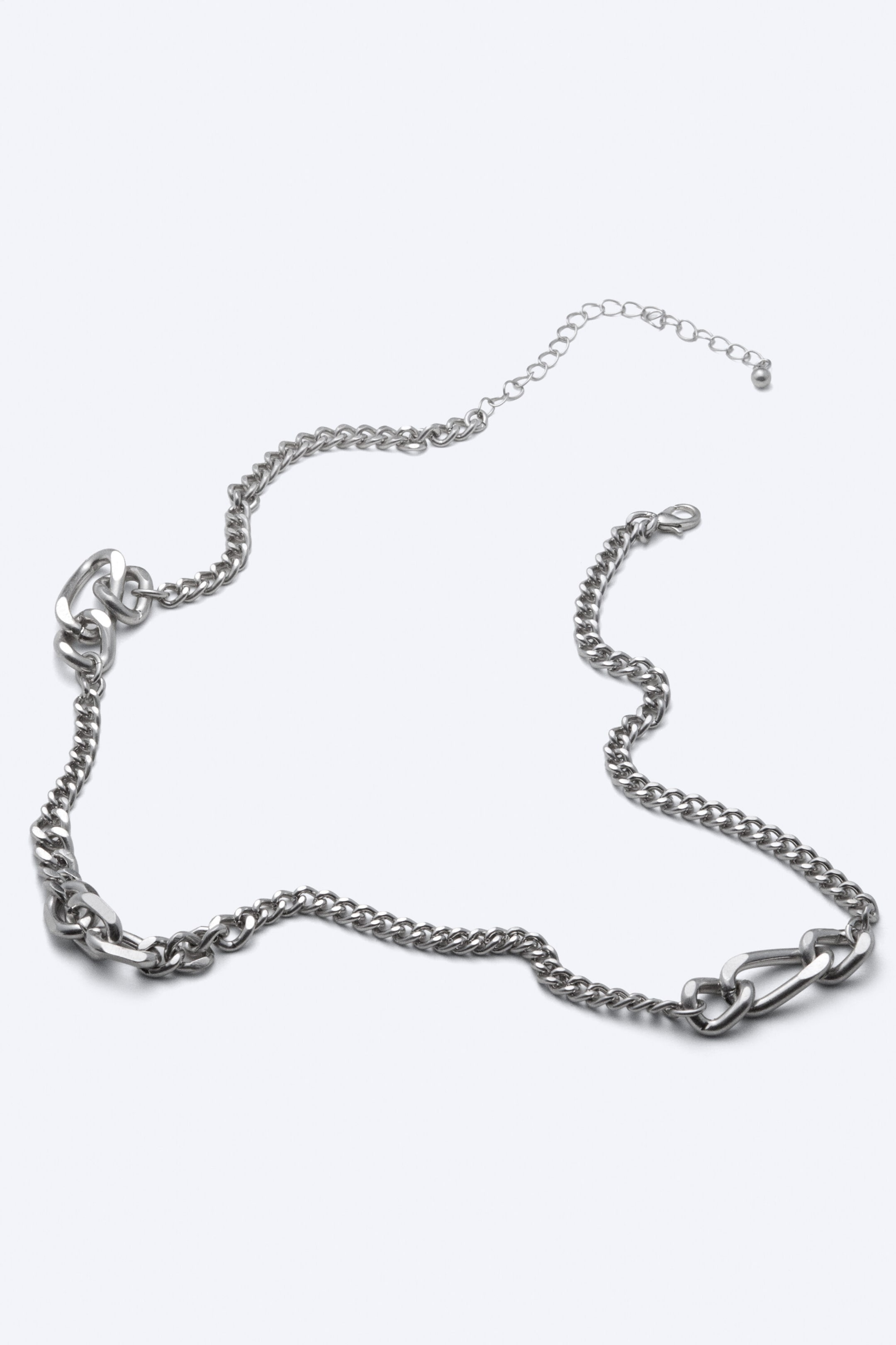 Grey Silver - Curb chain necklace - 2