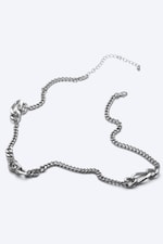 Grey Silver - Curb chain necklace - 1