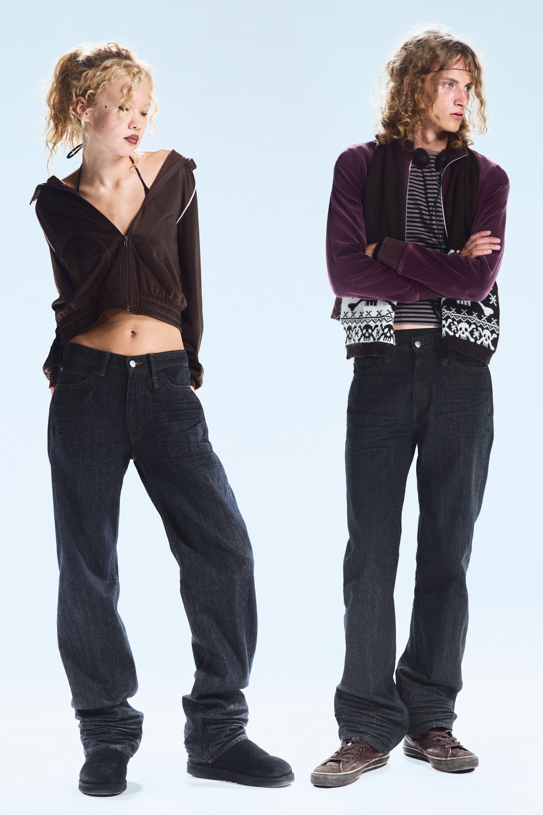 Extra Blue Rinse - Anti Unisex Low Waist Regular Straight Jeans - 0