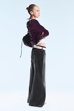 Washed Black - Loosy Lucie Low Rise Regular Flared Leg Jeans - 1