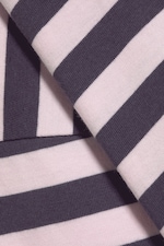 Dark Grey & Light Pink Stripe - Long-Sleeved Cotton T-shirt - 5