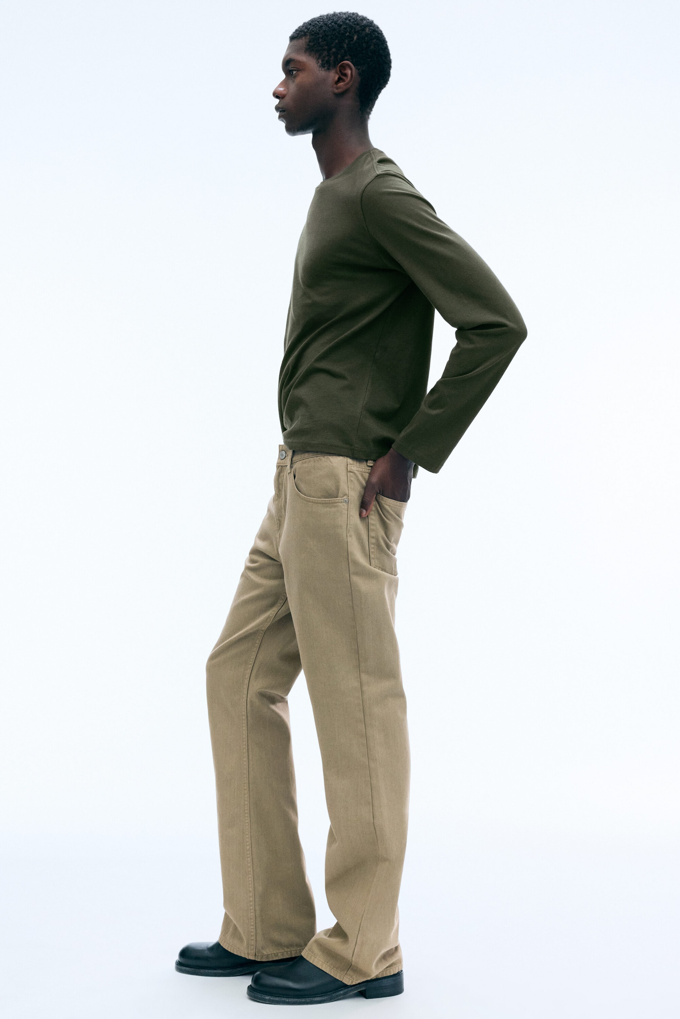 Beige - Pantalon Mercury bootcut 5 poches - 2