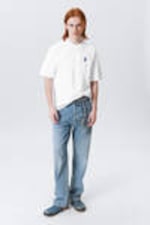 White - Embroidered Bunny - Relaxed Graphic Printed T-shirt - 2