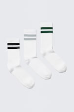 White Multi Stripe - 3-pack gestreepte sportsokken - 0