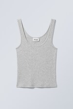 Dusty Grey - Open Neck Tank Top - 0