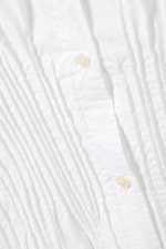 White - Gathered Waist Cotton Poplin Shirt - 5