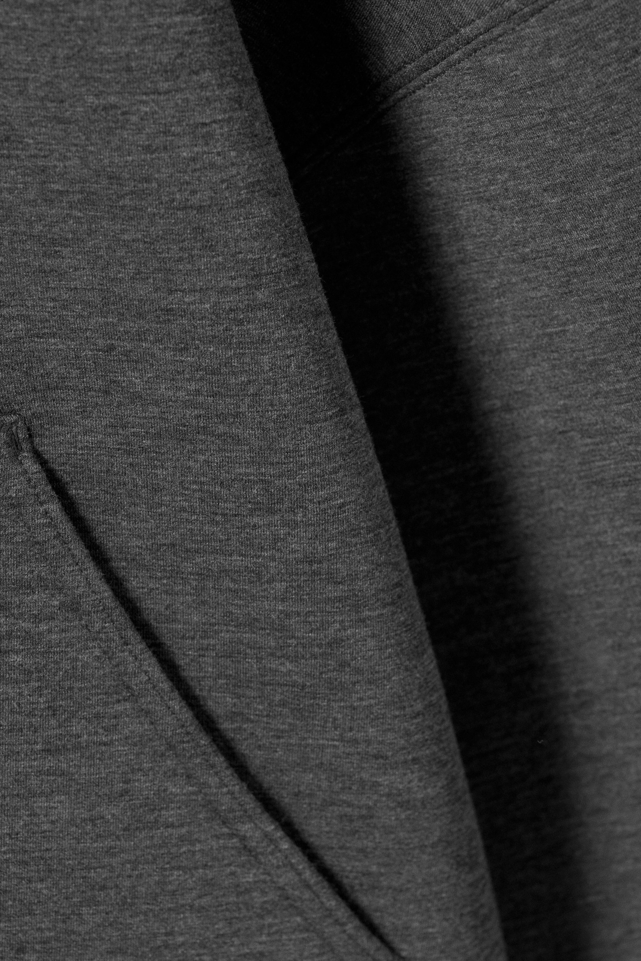 Dark Grey Melange - Oversized Scuba Hoodie - 4