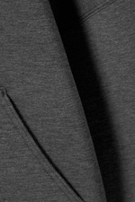 Dark Grey Melange - Oversized Scuba Hoodie - 4