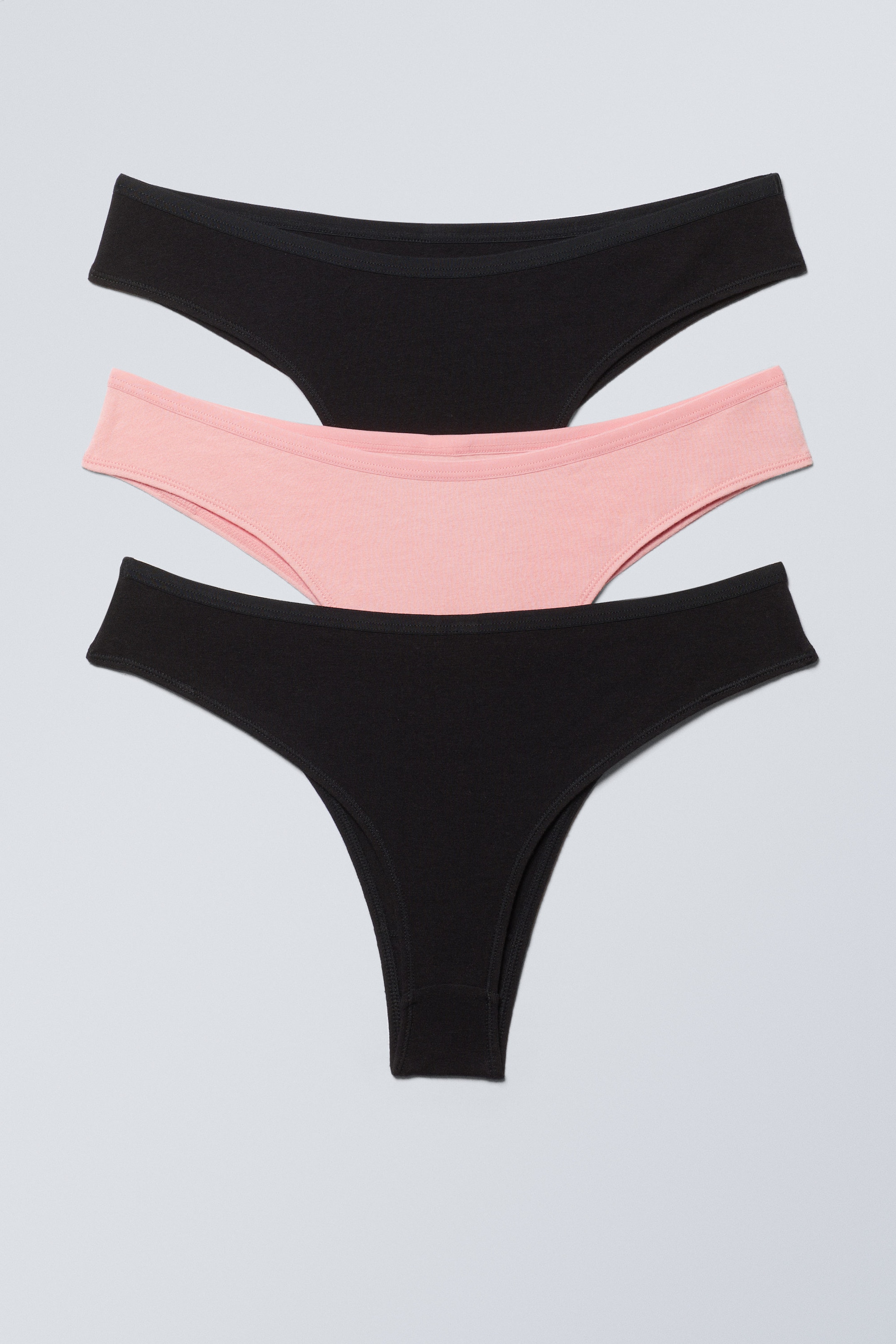 Svart & lys rosa - 3-pack Inez Brazilian Cotton Briefs - 1