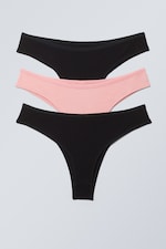 Svart & lys rosa - 3-pack Inez Brazilian Cotton Briefs - 1