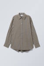Brown Medium Dusty - Regular Poplin Shirt - 0