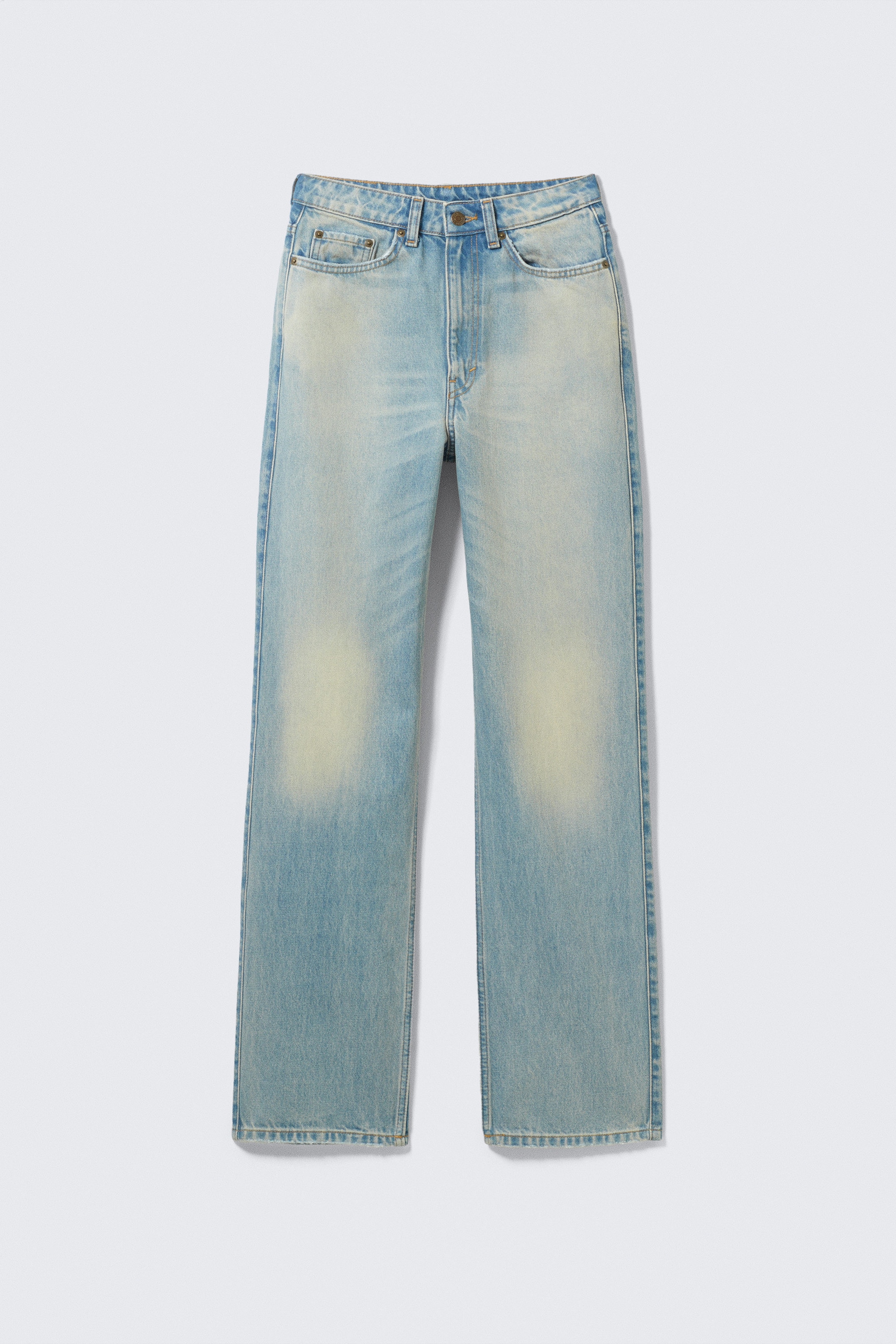Port Blue - Light Blue - Rowe Super High Waisted Regular Straight Leg Jeans - 5