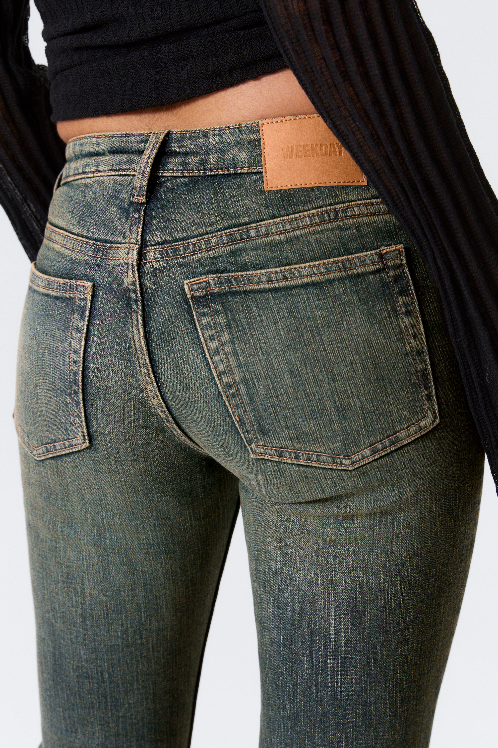 Desert Blue - Dark Blue - Katsumi Low Rise Slim Flared Leg Jeans - 6