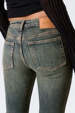 Desert Blue - Mörkblå - Katsumi low waist slim flared leg jeans - 4