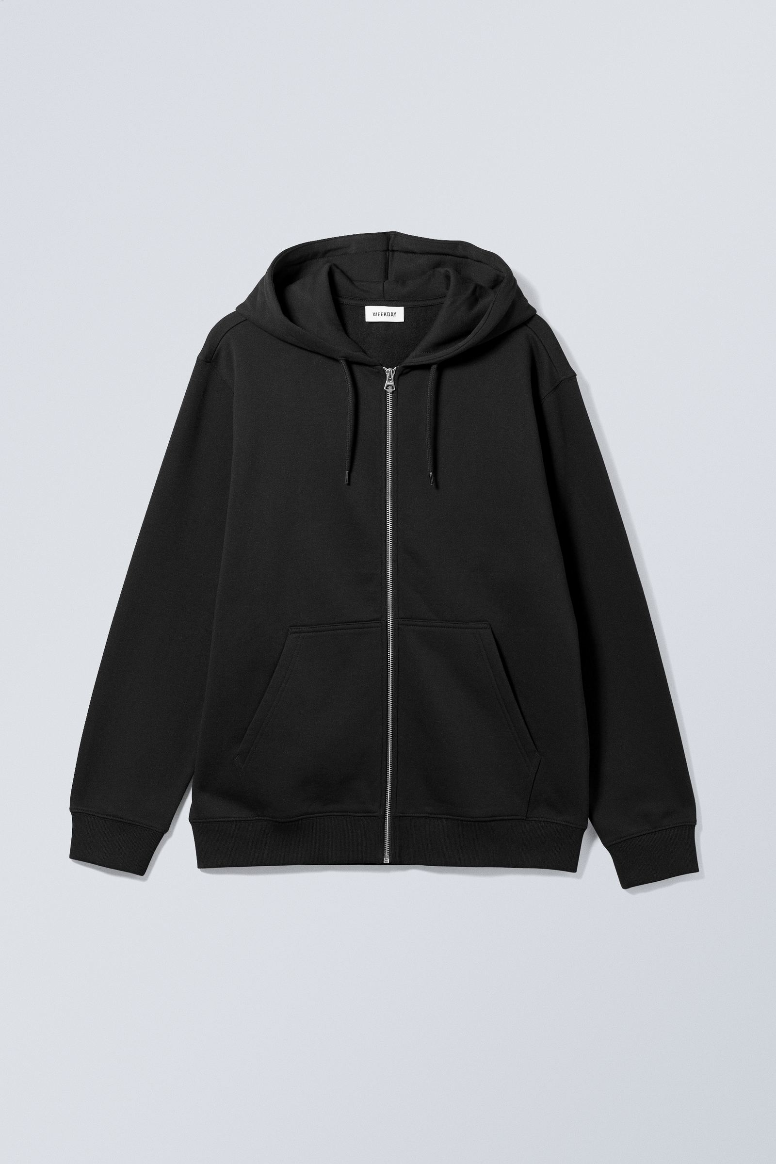 boxy midweight zip hoodie - Black | Weekday WW