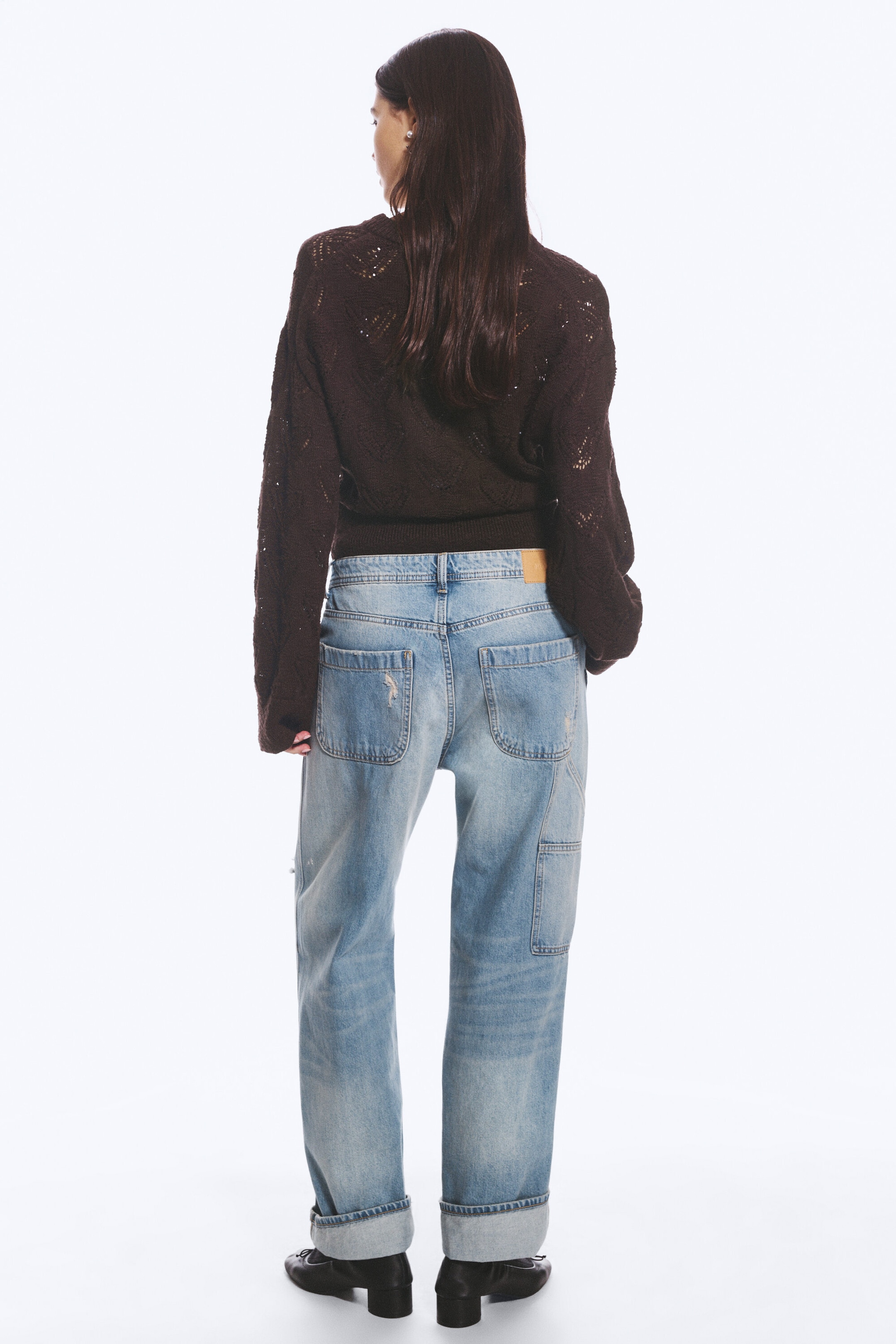 Dark Brown - Knitted Zip Cardigan - 5