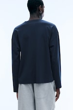 Dark Blue - Oversized long-sleeved boxy - 2