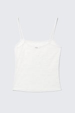 Wit - Kanten pyjama-camitop - 3