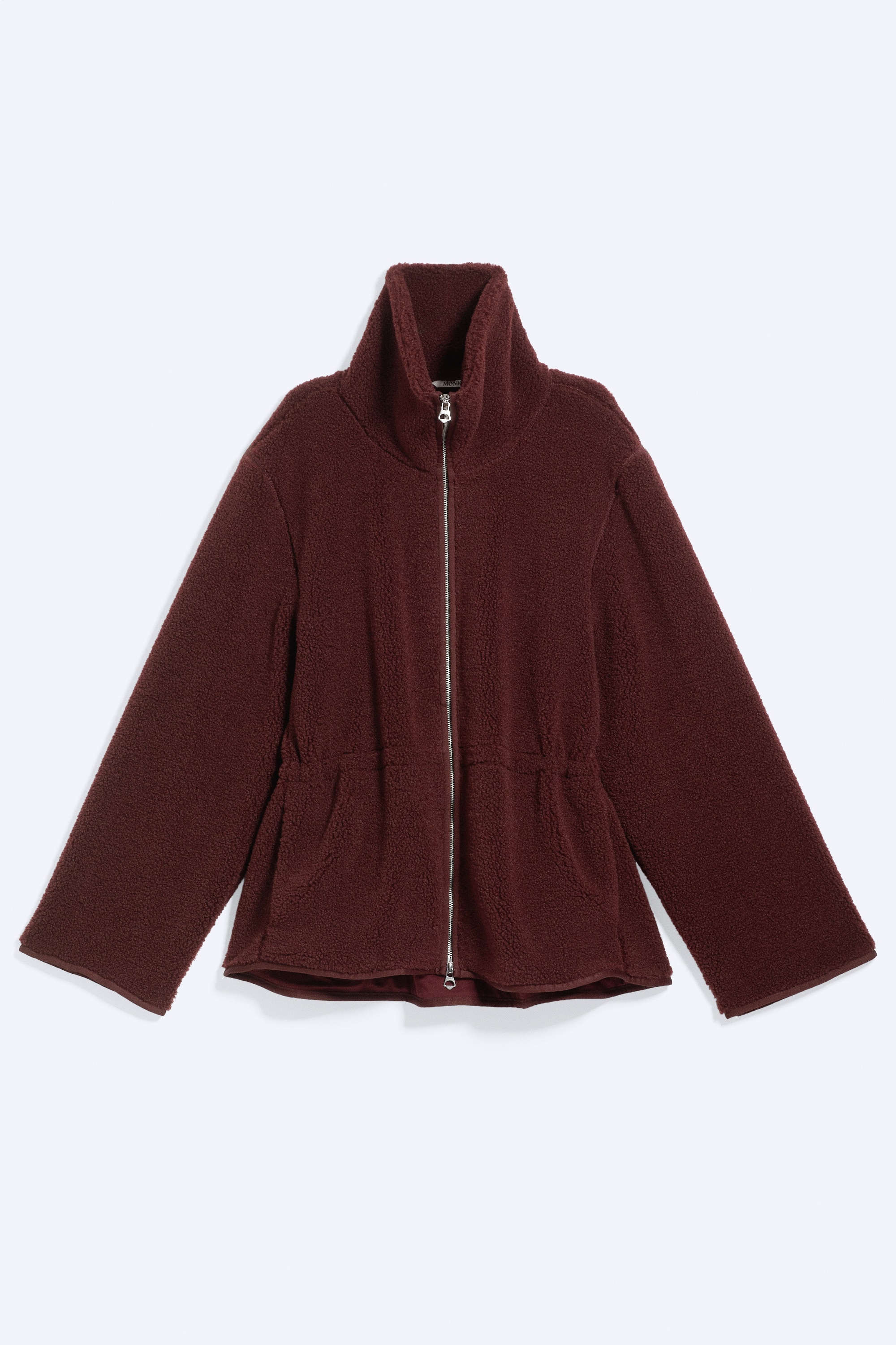 Taillierte Fleecejacke - Dunkelrot
