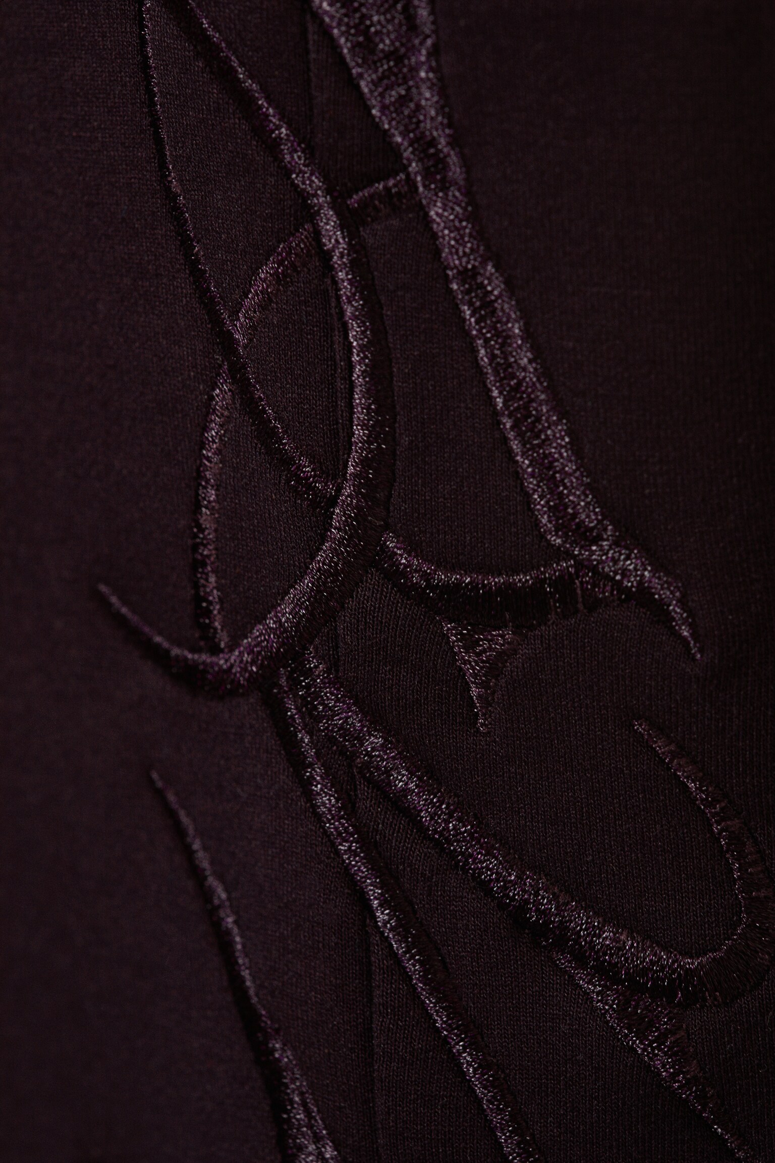 Graphic Loose Fit Scuba Sweatpants - Mørk Lilla - Broderet - 3