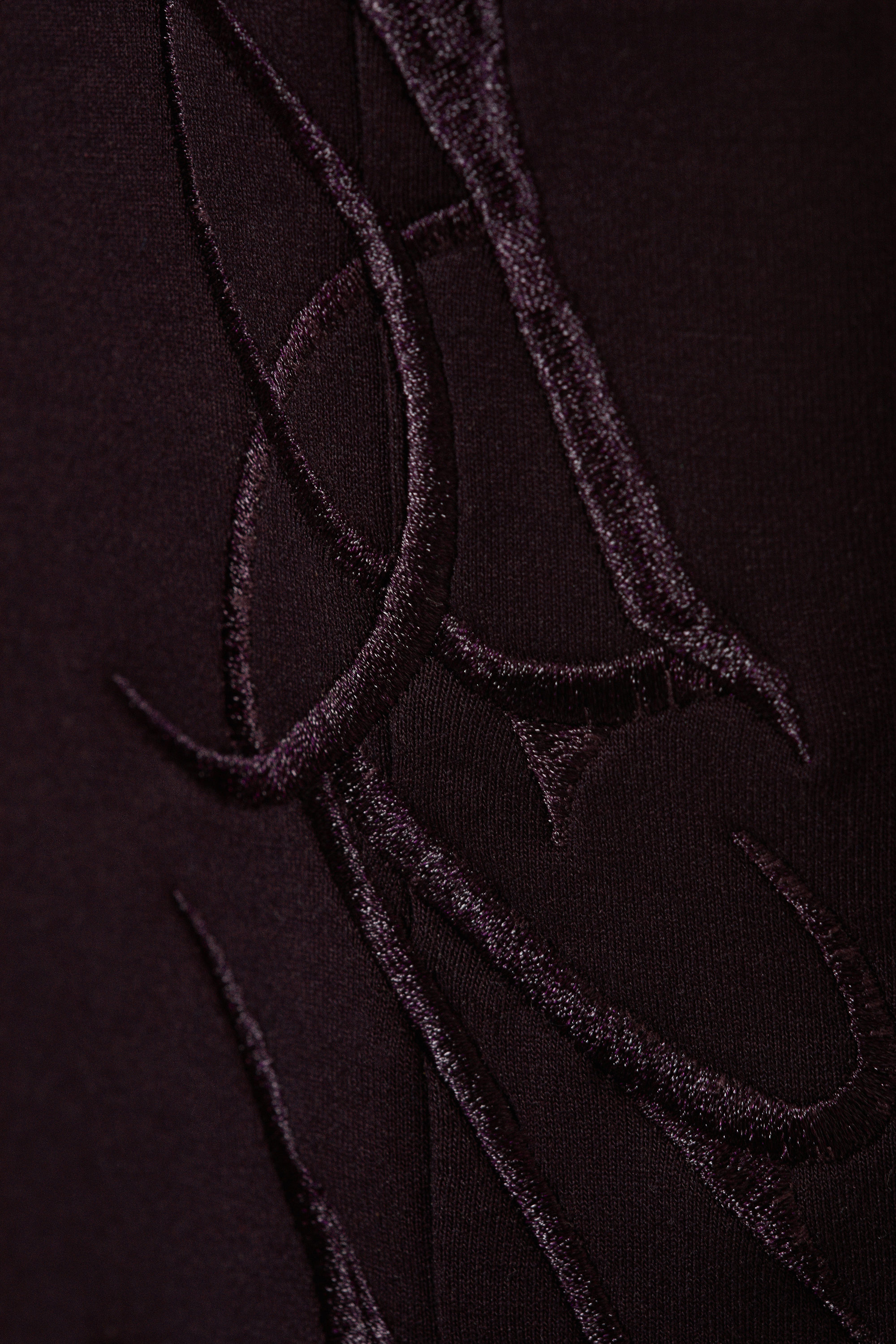 Mörklila - Broderad - Grafiska Scuba Sweatpants med lös passform - 5