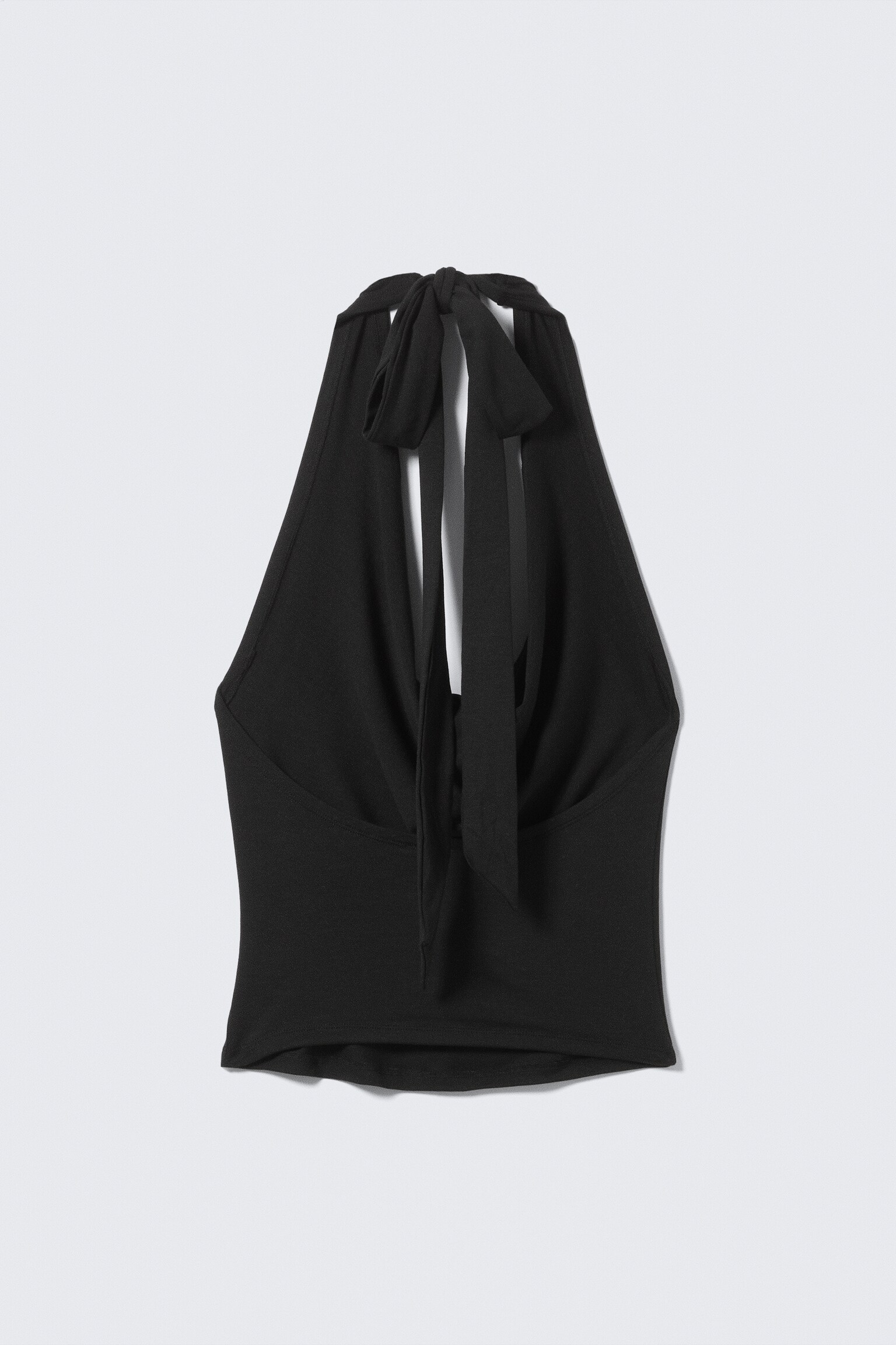 Draperad halterneck-topp - Svart/Mörk mullvad - 6