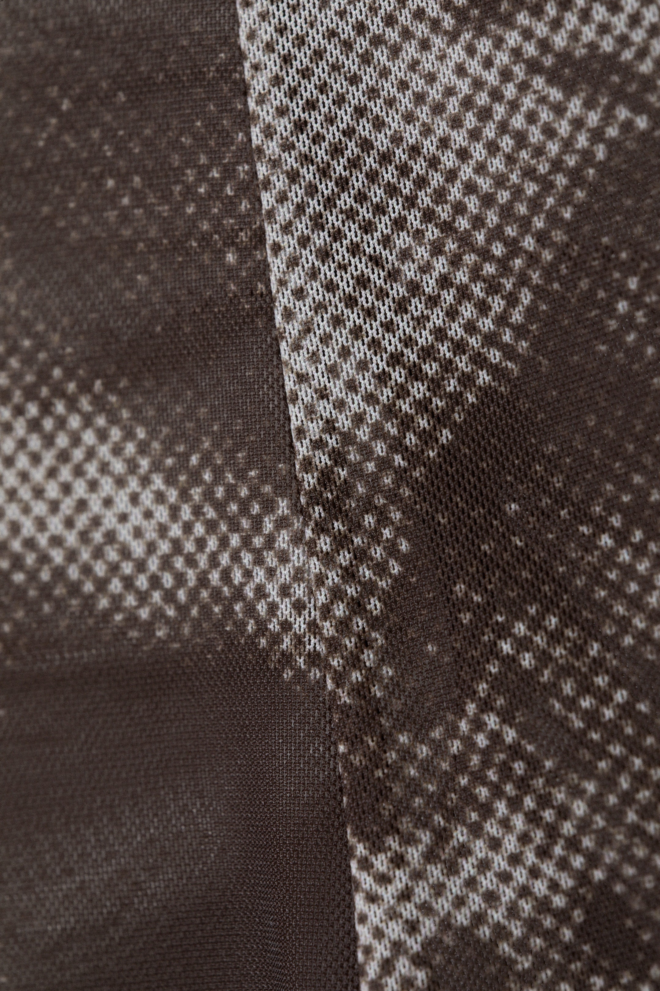 Dark Brown - Blurry Floral - Flared Printed Mesh Trousers - 2