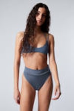 Blue Shimmer - Heat High Waist Bikini Bottoms - 0