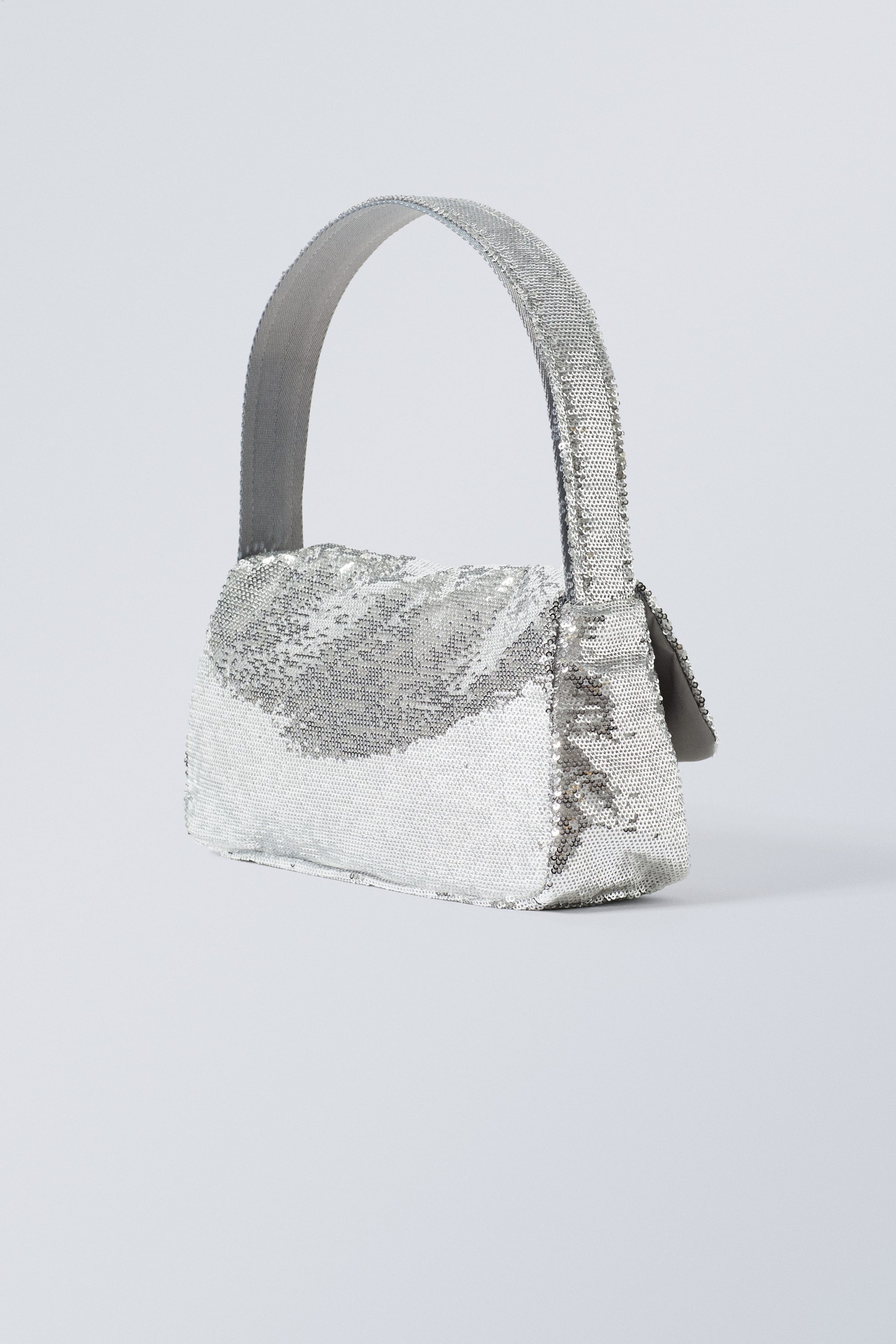 Silver - Aisha Sequin Handbag - 1