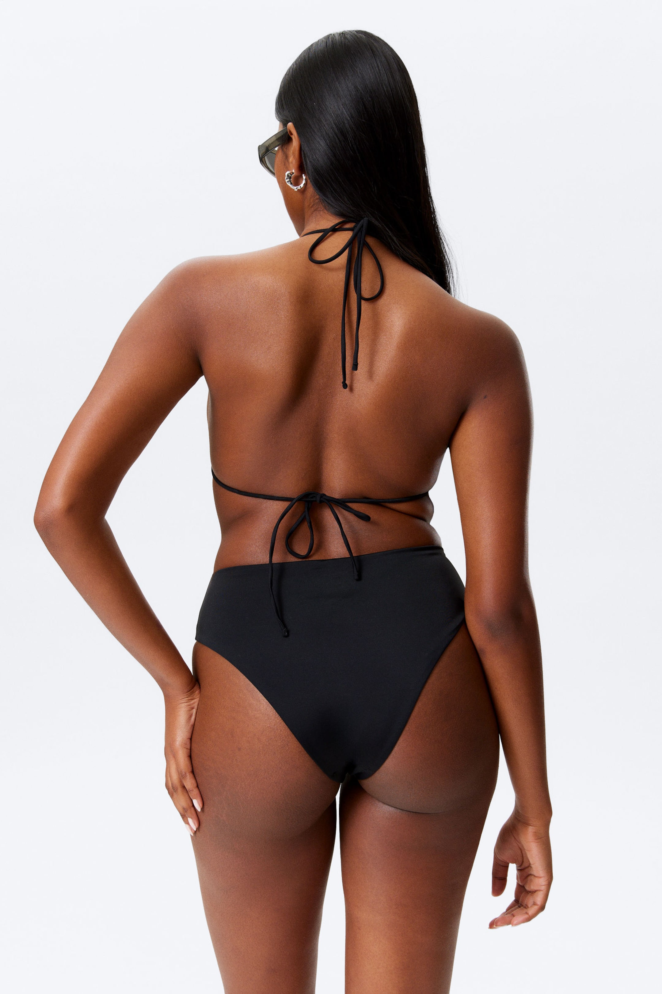 Zwart - Braziliaans bikinibroekje met hoge taille - 3