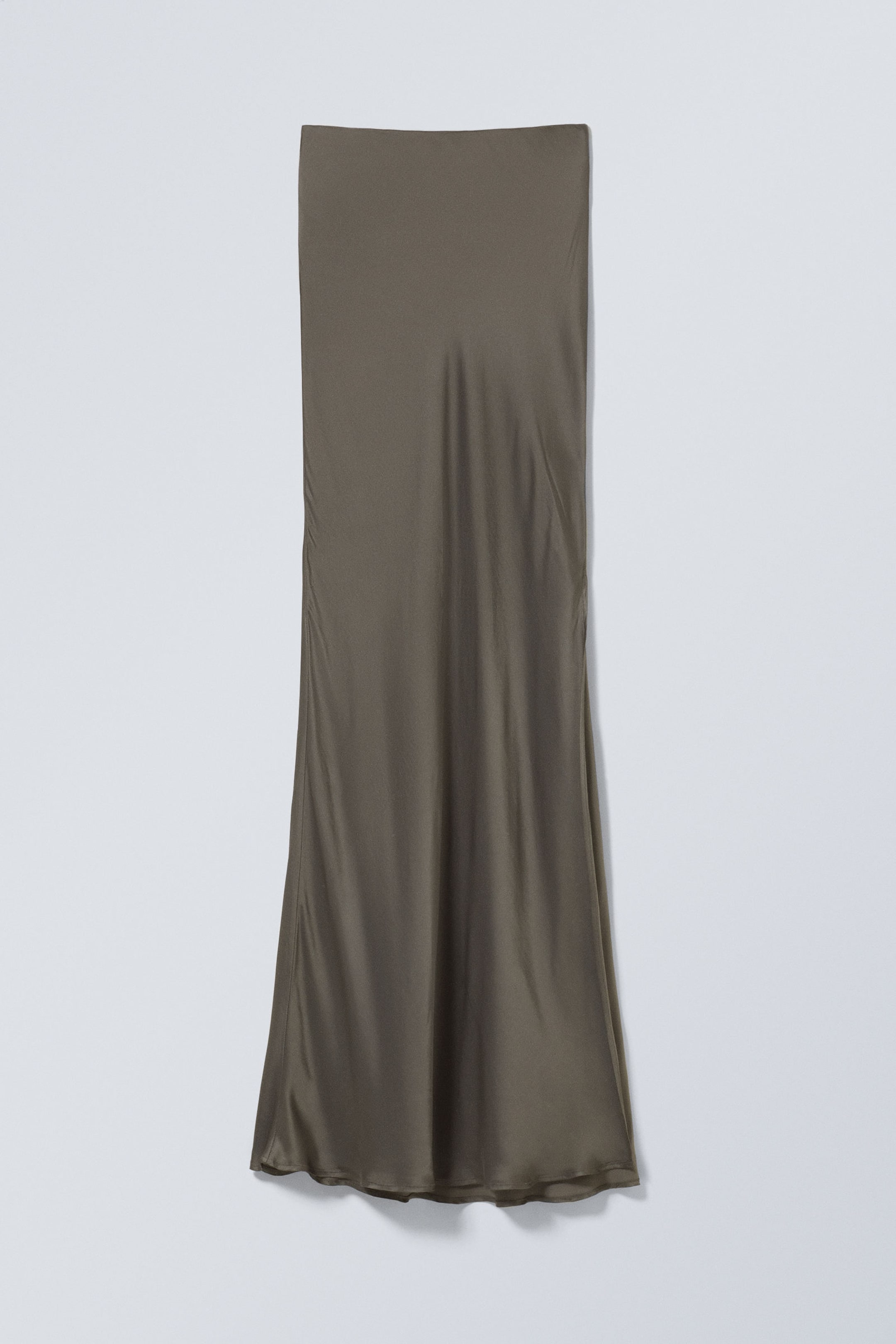 Dark Mole - Low Rise Bias-Cut Satin Maxi Skirt - 3