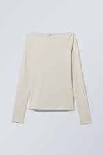 Beige - Side Slit Long Sleeve - 0