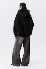 Black - Oversized Heavyweight Zip Hoodie - 3