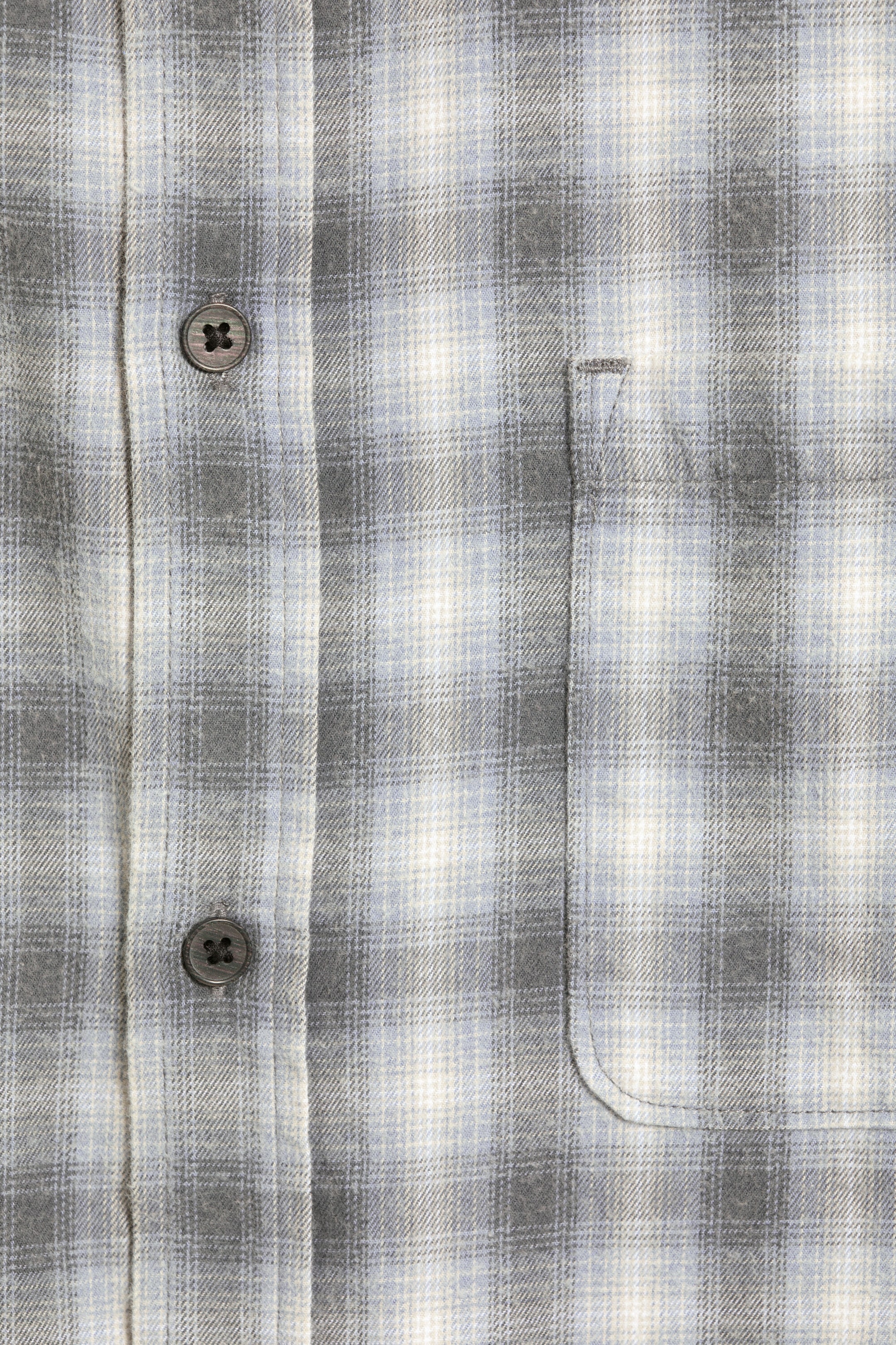 Blau/Grau kariert - Langärmliges Flanellhemd mit Knopfleiste - 4