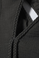 Dark Grey - Braided Cut-Out Maxi Dress - 2