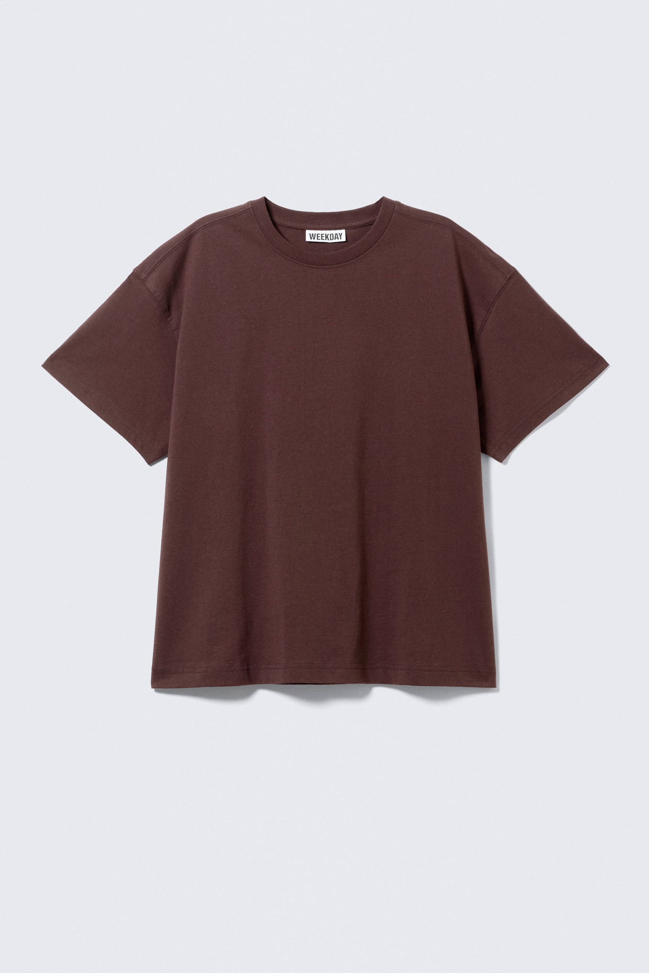 Burgundy - Relaxed Boxy Cotton T-shirt - 3