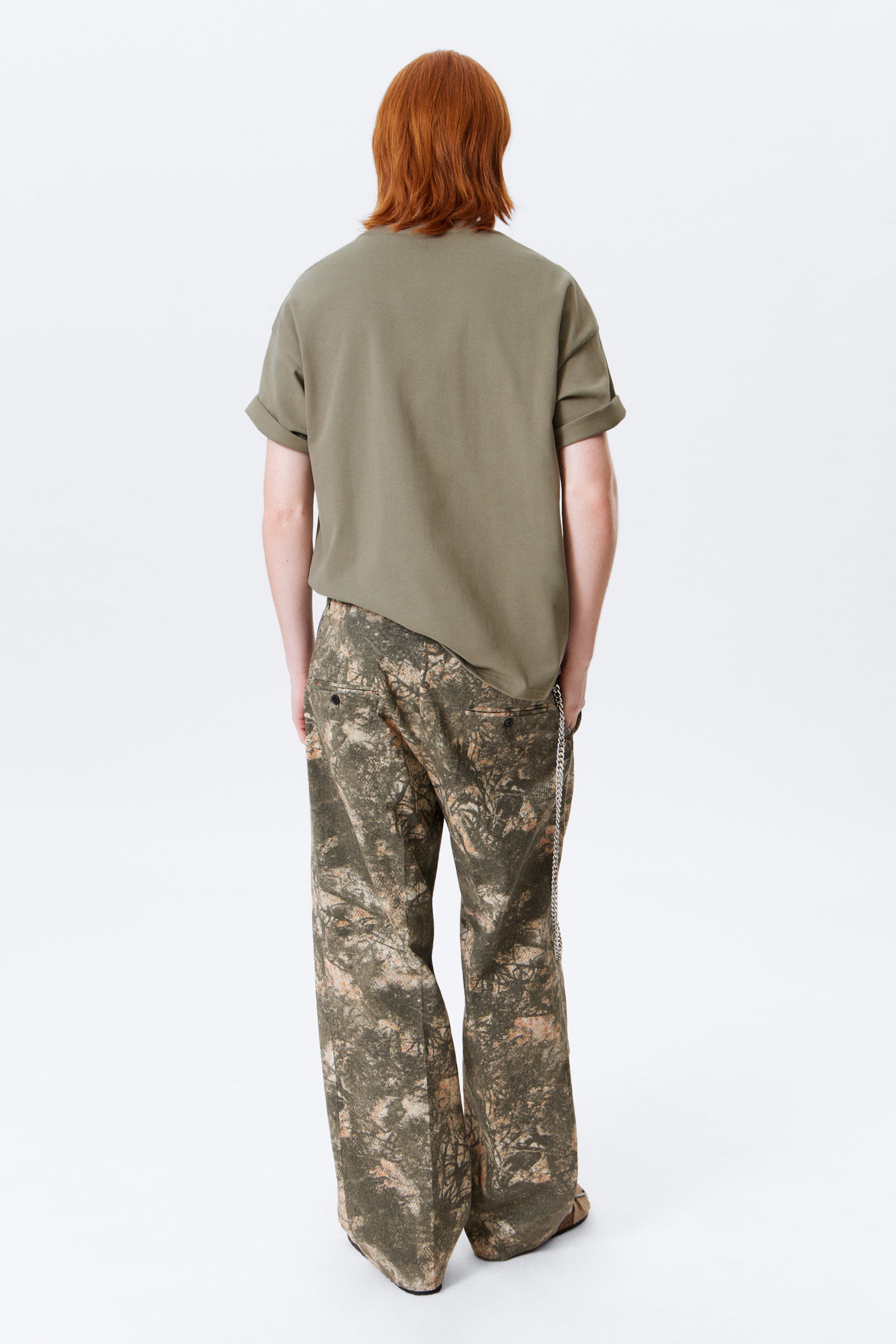 Dark Mole - Woodland Terrain - Relaxed Fit Graphic Twill Trousers - 4
