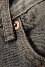 Canyon Grey - Medium Grey - Galaxy Mid Rise Loose Straight Leg Unisex Jeans - 6