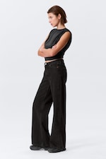 Tuned Black - Svart - Paz Mid Rise Wide Leg Jeans - 0