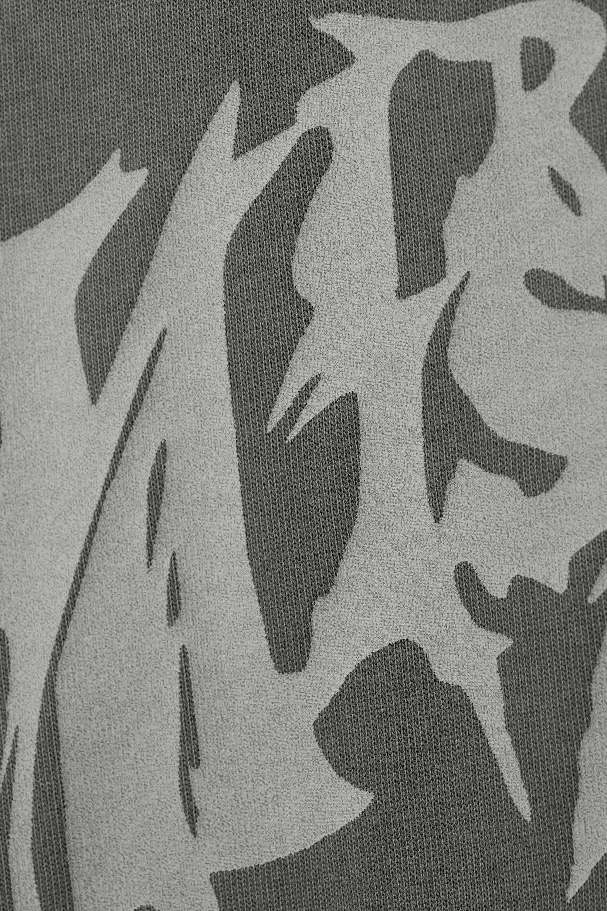 Washed Grey - Virtual Mission - Great Boxy Graphic Long Sleeve T-shirt - 4