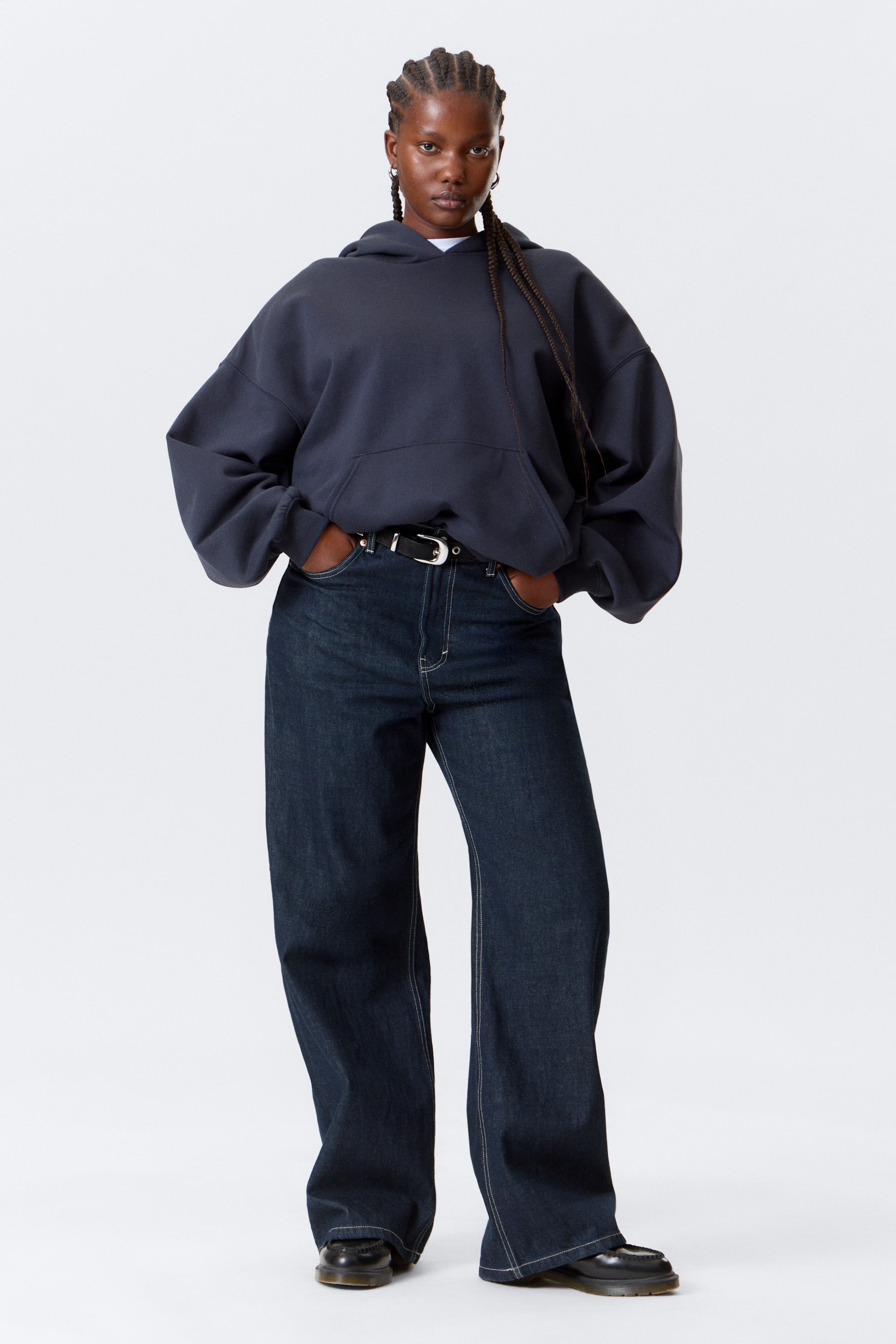 Dark Blue - Oversized Heavyweight Hoodie - 2